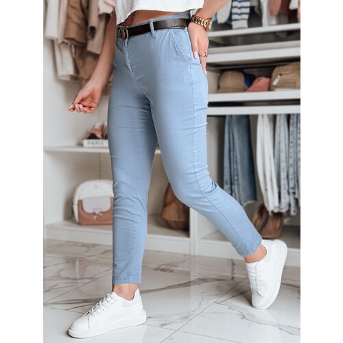 DStreet Spodnie damskie slim fit z paskiem LINESKA niebieskie Slike