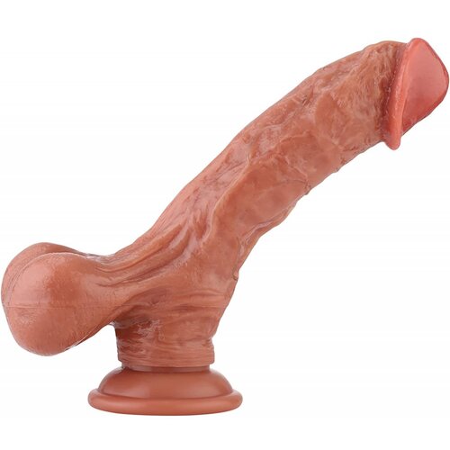 HiSmith HSA128 Dual-Density Realistic Silicone Curved Dildo KlicLok 8.86&amp;quot; Skin Slike