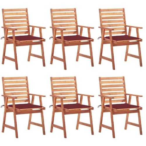 Den Zunanji jedilni stoli 6 kosov z blazinami trakacijev les