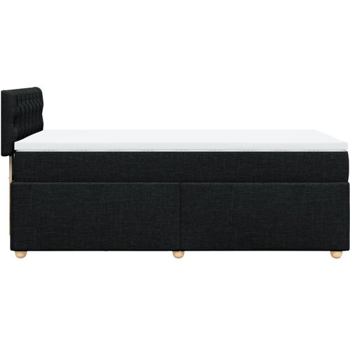  Krevet s oprugama i madracem crni 100 x 200 cm od tkanine Slike