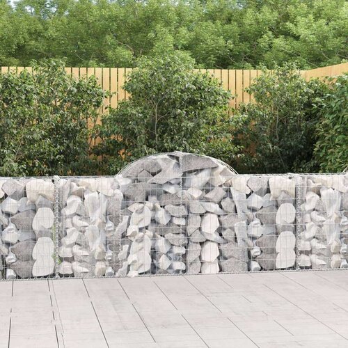  Obokane gabion košare 14 kosov 200x30x80/100 cm cinkano železo, (20758073) Cene
