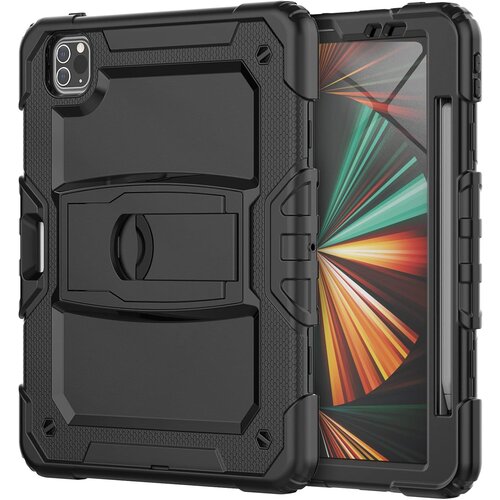 NIKCORP Ovitek za iPad Pro 11 3/2/1, oklepljen etui s stojalom in mestom za pisalo, trpežna troslojna zaščita, silikon, črn color, (5000139050) Cene