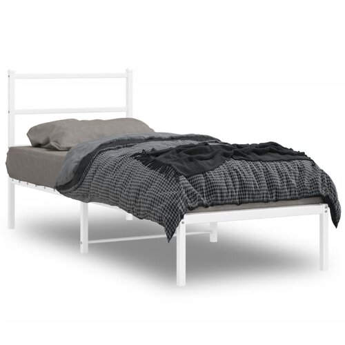 VidaXL Metalni okvir za krevet s uzglavljem bijeli 80x200 cm Slike
