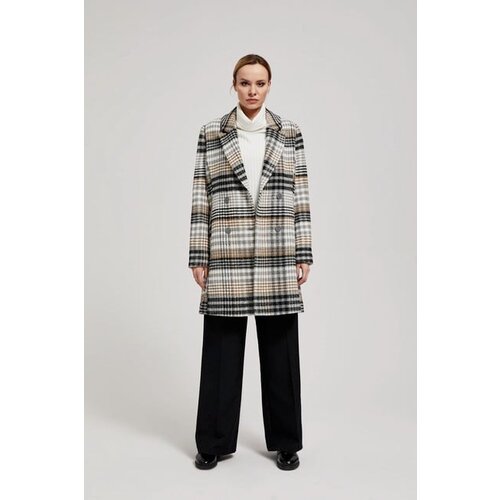 Moodo Checkered double-breasted coat Slike