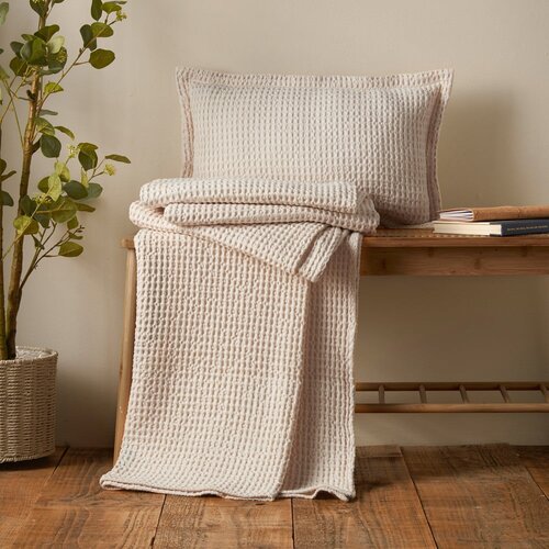 Pineapple Elephant Bež pamučna deka 150x200 cm Jaipur Chunky Waffle &amp;ndash; Slike