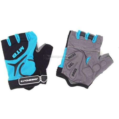 Crossbike Rukavice CROSSER CG-501 SHORT FINGER black/blue L Cene