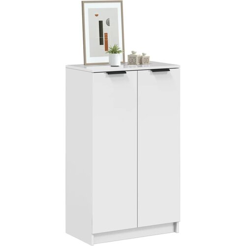 The Living Store Omarica za čevlje visok sijaj bela 59x35x100 cm konstruiran les - Omarica Za Čevlje, (21434060) Slike