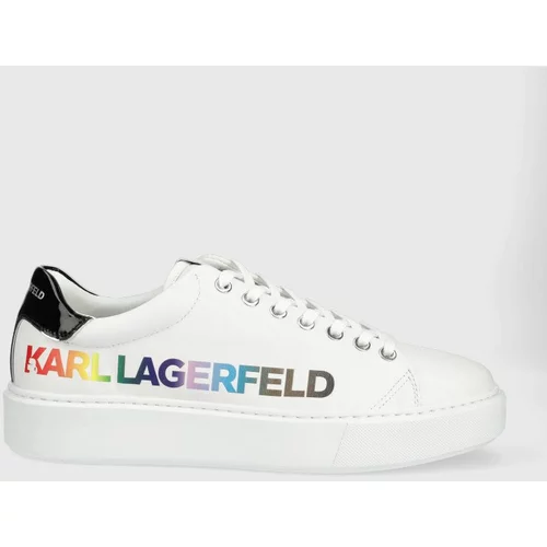 Karl Lagerfeld Usnjene superge Maxi Kup bela barva