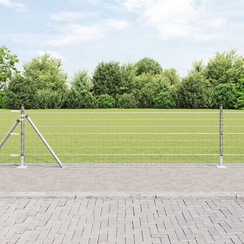VidaXL Euro Ograda s 13 Flan&amp;scaron; Postova 0,6x25 m Pocinčani Čelik Slike