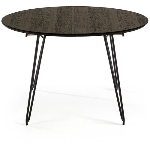 Kave Home Črna raztegljiva jedilna miza Norfort, ⌀ 120 cm Cene
