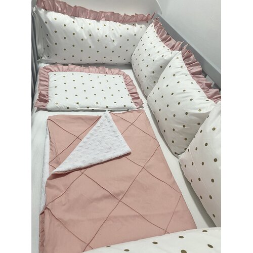 Zoreti_Kids Set ogradica i posteljina sa karnerima roze Slike