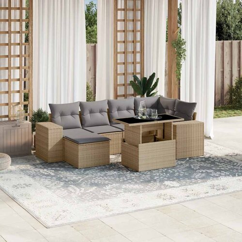  7-dijelni set vrtnih sofa od poliratana Slike