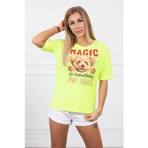 Kesi Blouse with a print Magic yellow neon Slike