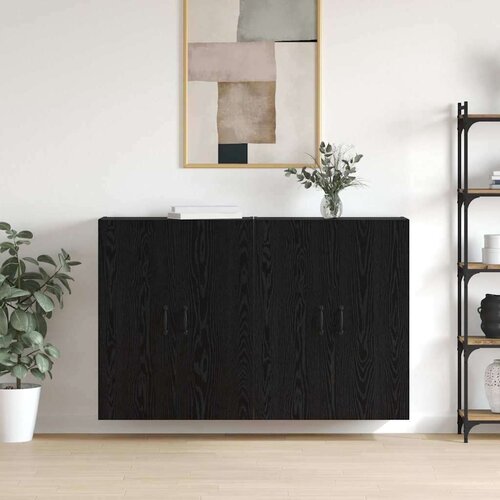  Ormarčići montirani na zid 2 pcs Crni hrast 69.5 x 34 x 90 cm Cijene