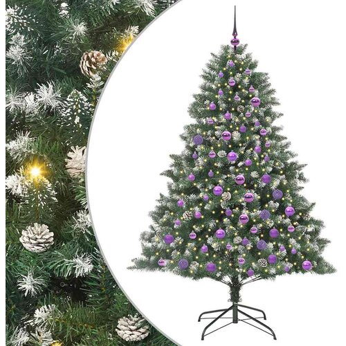 VidaXL Umjetno božićno drvce s stalakom Zelena 126 x 126 x 180 cm Slike