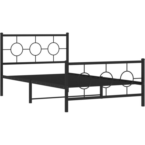 vidaXL Metalni okvir kreveta uzglavlje i podnožje crni 107x203 cm Cene