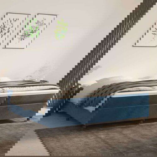  S oprugama i madracem tamnoplavi 200x200 cm baršunasti Cijene