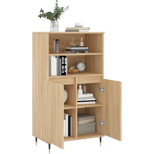  Visoka komoda hrasta sonome 60x36x110 cm od konstruiranog drva Smeđa Slike