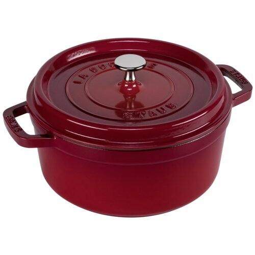 Staub Round Cocotte, 24cm cast iron, cherry Slike