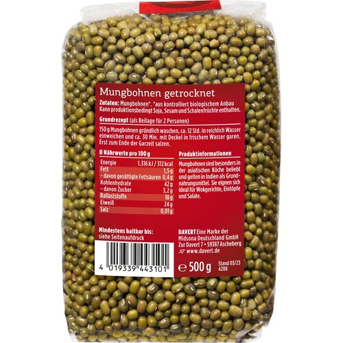 Davert Bio fižol mungo - 500 g Cene