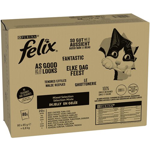 Felix Jumbo pakiranje "So gut wie es aussieht" vrećice 80 x 85 g - Mesni miks (4 vrste) Cijene