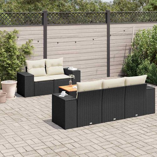  6-dijelni set vrtnih sofa s jastucima crni od poliratana Cijene
