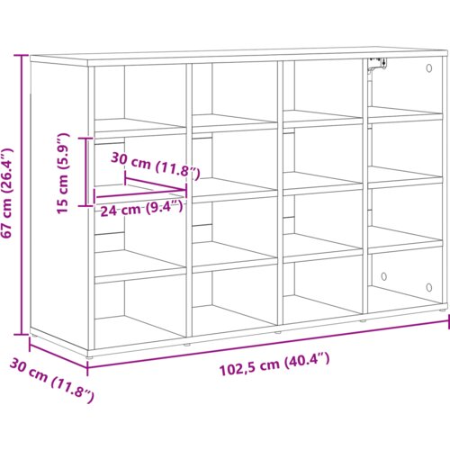 VidaXL ormar za cipele s policom s pohranom betonska siva 52.5 x 30 x 50 cm Slike