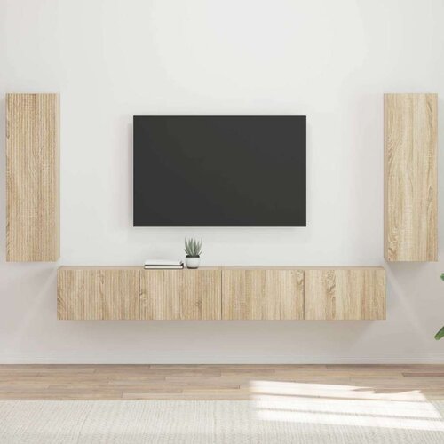  Set omare za televizijo na steni 4 pcs Sonoma hrast, (5000132527) Cene