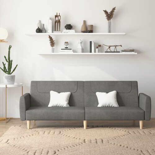  The Living Store Kavč dvosed z ležiščem temno sivo blago - Raztegljiv Kavč, (21447902) Cene