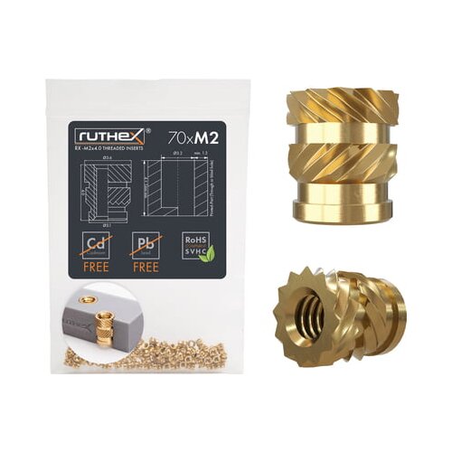 Ruthex Umetak s navojem M2 (70 komada) Slike