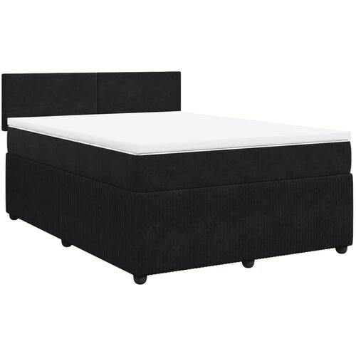 Maison Chic Box spring posteljni - Vzmetna postelja z vzmetnico črn 140x190 cm žamet SL11869, (21882176) Cene