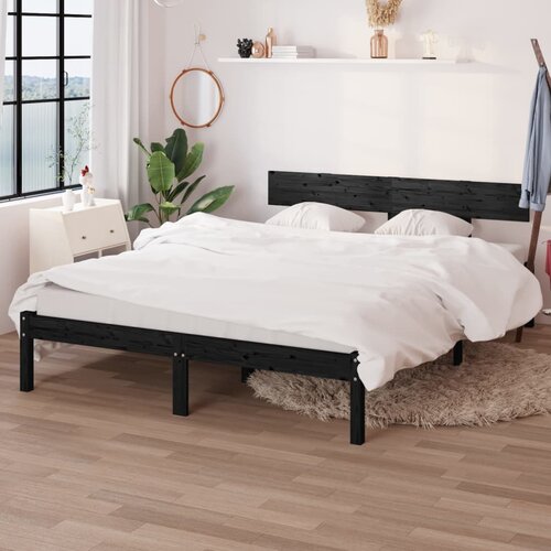 Furnova Posteljni okvir črn iz trdnega lesa 120x190 cm, (21936899) Slike