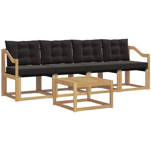 vidaXL Zunanja garnitura za sedenje z blazino 5 pcs Bela in črna, (5000281406) Cene