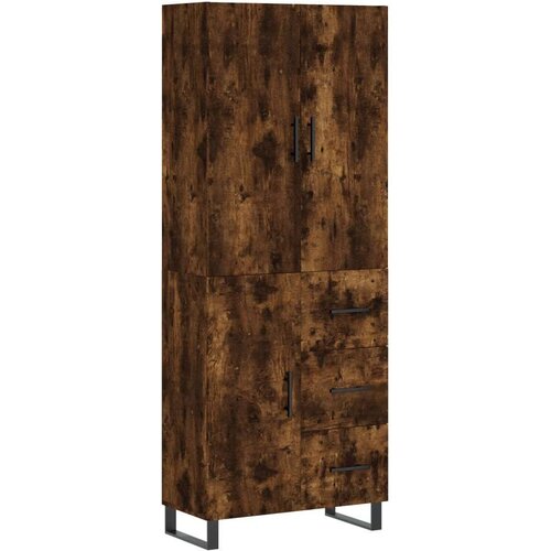  Visoka komoda dimljeni hrast 69 5x34x180 cm konstruiranog drva Slike
