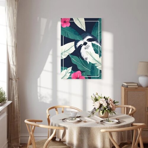  Slika - Sloth in the Tropics (1 Part) Vertical 60x90 Na talijanskom platnu Slike