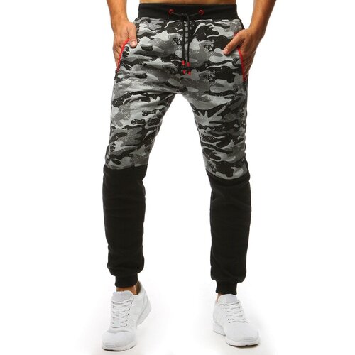 DStreet Spodnie dresowe męskie camo szare Slike