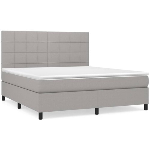 Maison Chic Box spring postelja - Vzmetna postelja z vzmetnico svetlo siva 180x200 cm blago SL19179, (21893059) Cene