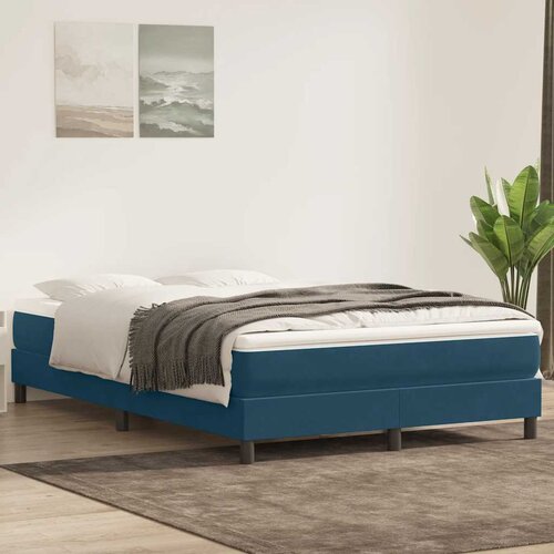 Box Spring krevet bez madraca tamnoplavi 140x210 cm samt Slike