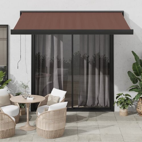 VidaXL Avtomatsko zložljiva tenda rjava 350x250 cm Slike