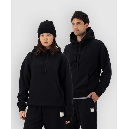 Mons Royale Verdant Merino Organic Cotton Pulover s kapuco black Slike