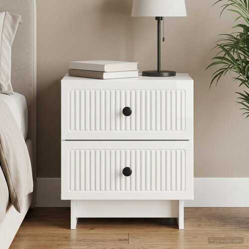  Noćni ormar s ladicama Bijela visokog sjaja 43 x 34,5 x 47,5 cm Cijene