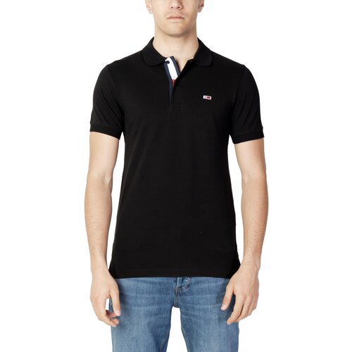 Tommy Hilfiger Polo majice dolgi rokavi TJM SLIM PLACKET POLO DM0DM15370 Črna Slike