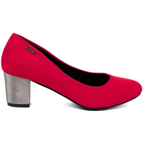 GOODIN Red women's pumps on a silver heel Cene