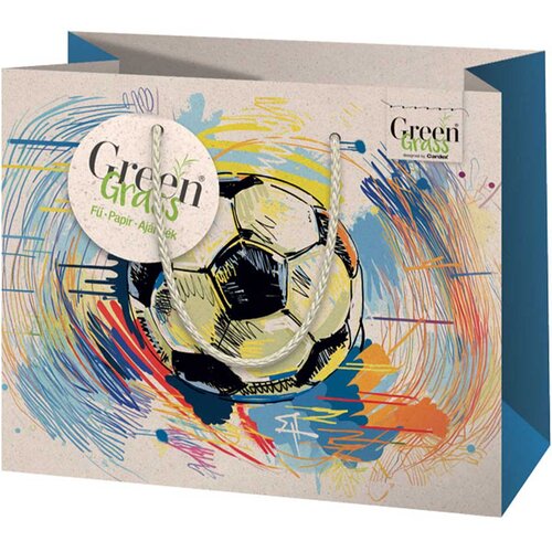 Cardex Darilna vrečka srednje velikosti Green Grass z vzorcem nogometne žoge, 18 x 10 x 23 cm Slike