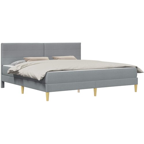  Okvir kreveta s madracem Svijetlo siva 180 x 200 cm tkanina Slike