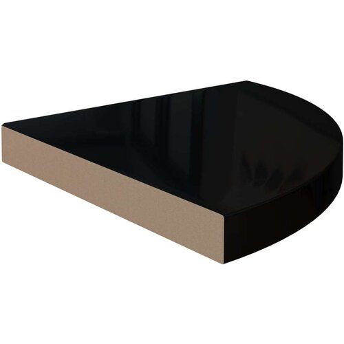 VidaXL 323910 Floating Corner Shelf High Gloss Black 35x35x3,8 cm MDF Slike