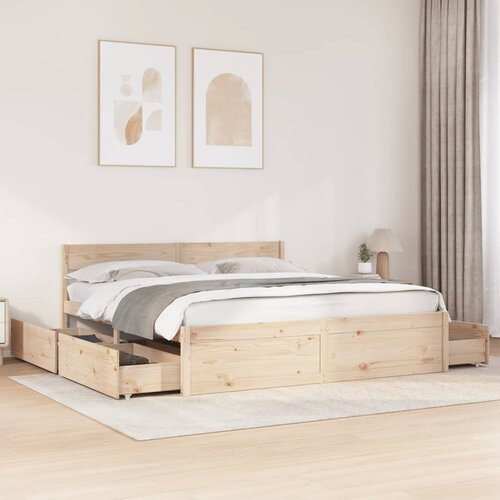 Furnova Posteljni okvir brez vzmetnice 200x200 cm trdna borovina, (21942185) Slike