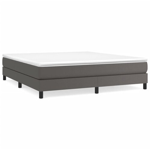 VidaXL Box spring posteljni okvir siv 180x200 cm umetno usnje, (20735398) Slike