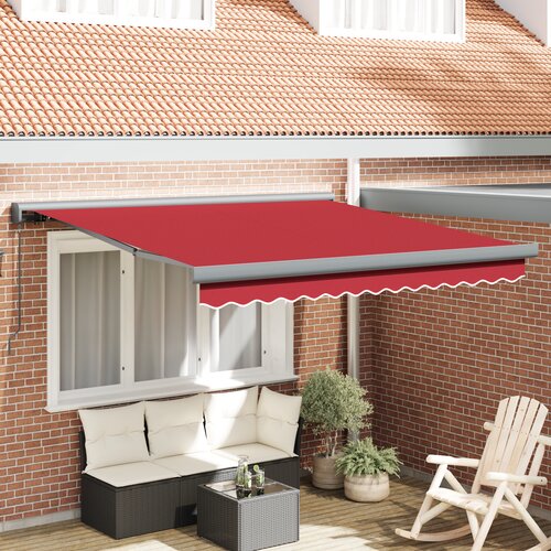 VidaXL Ročna retractibilna tenda rdeča 350x250 cm, Nadomestno blago za tendo za okvir 3.5x2.5 m rdeče Slike