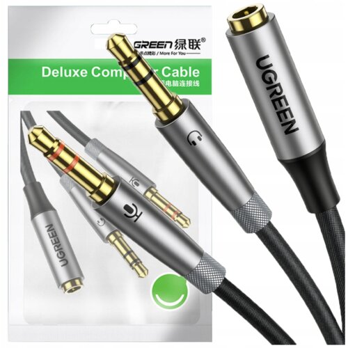 Ugreen AVDIO SPLITTER AUX MINI JACK 3,5MM ZA SLU&amp;Scaron;ALKE IN MIKROFON 20CM, (5000347143) Slike
